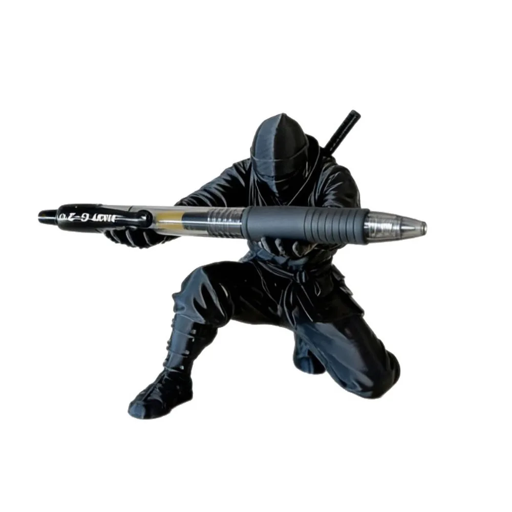 (9*7.8cm) 3D Printed Cool Organizer Ninja Pen Holder Miniature Pen Stand Creative Gift Ornament Modern Desktop Decoration