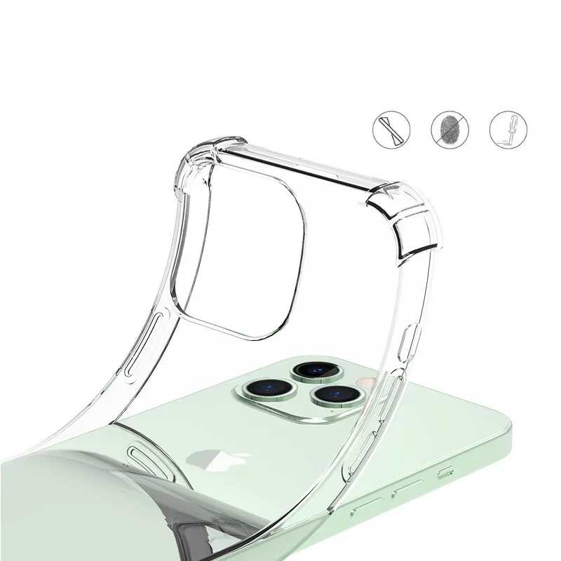 Anti-Yellow Clear Air Bag TPU Case for Iphone 17 18 pro max 16 17E air 16e 15 14 13 Pro 6 7 8 11 12 Mini XS XR 14 Plus Cover