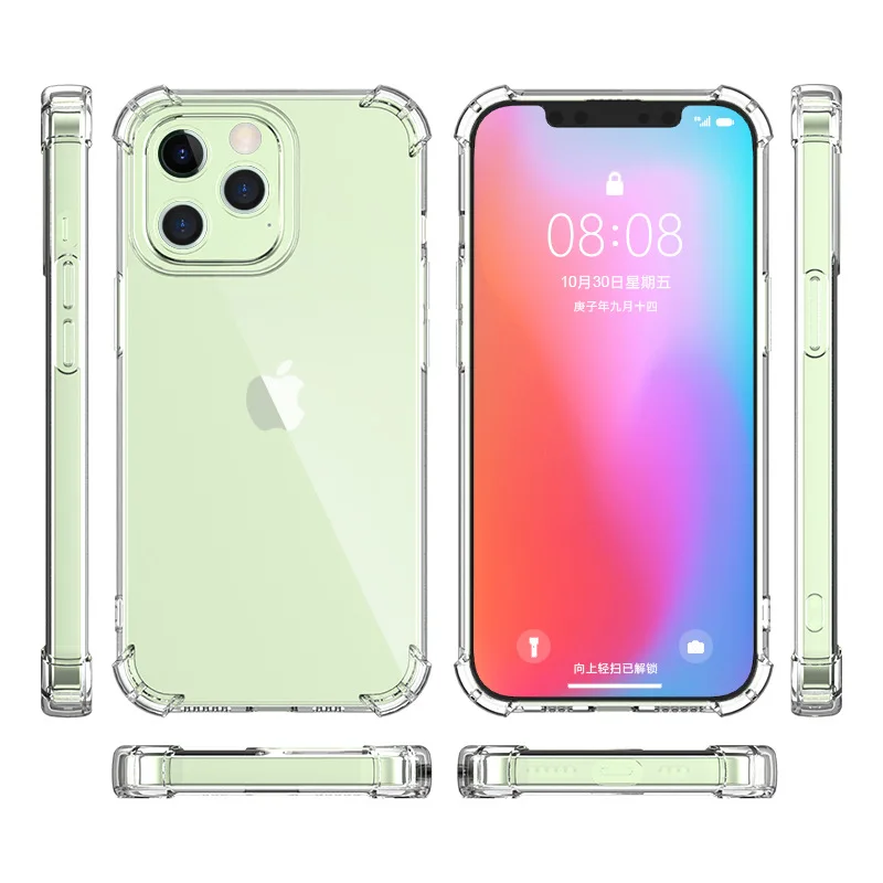 Anti-Yellow Clear Air Bag TPU Case for Iphone 17 18 pro max 16 17E air 16e 15 14 13 Pro 6 7 8 11 12 Mini XS XR 14 Plus Cover