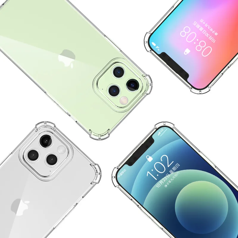 Anti-Yellow Clear Air Bag TPU Case for Iphone 17 18 pro max 16 17E air 16e 15 14 13 Pro 6 7 8 11 12 Mini XS XR 14 Plus Cover