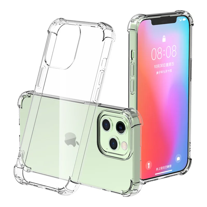 Anti-Yellow Clear Air Bag TPU Case for Iphone 17 18 pro max 16 17E air 16e 15 14 13 Pro 6 7 8 11 12 Mini XS XR 14 Plus Cover