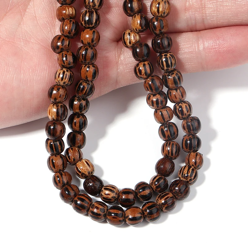 Louleur High Quality Vintage Natural Big Hole Wooden Beads For Necklace Bracelet Charms for Diy Jewelry Making Hair Accessories