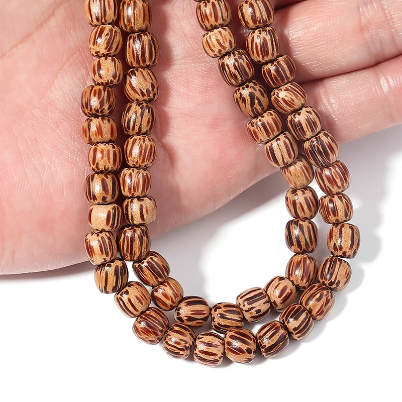 Louleur High Quality Vintage Natural Big Hole Wooden Beads For Necklace Bracelet Charms for Diy Jewelry Making Hair Accessories