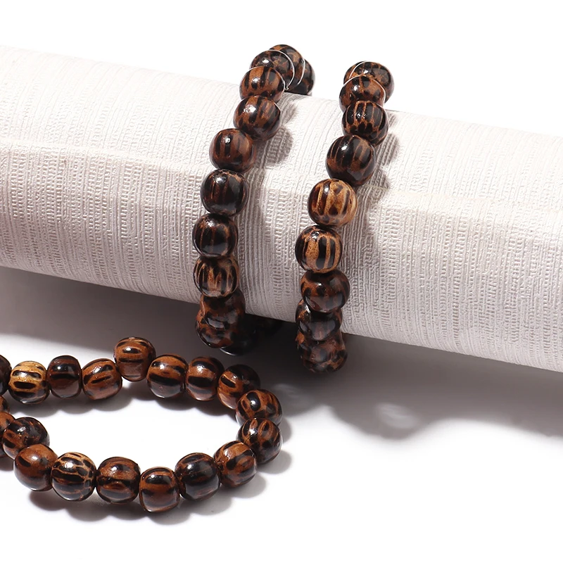 Louleur High Quality Vintage Natural Big Hole Wooden Beads For Necklace Bracelet Charms for Diy Jewelry Making Hair Accessories