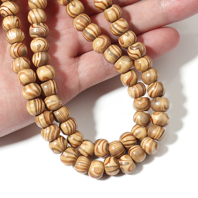Louleur High Quality Vintage Natural Big Hole Wooden Beads For Necklace Bracelet Charms for Diy Jewelry Making Hair Accessories