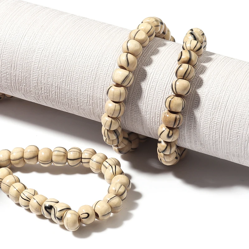 Louleur High Quality Vintage Natural Big Hole Wooden Beads For Necklace Bracelet Charms for Diy Jewelry Making Hair Accessories