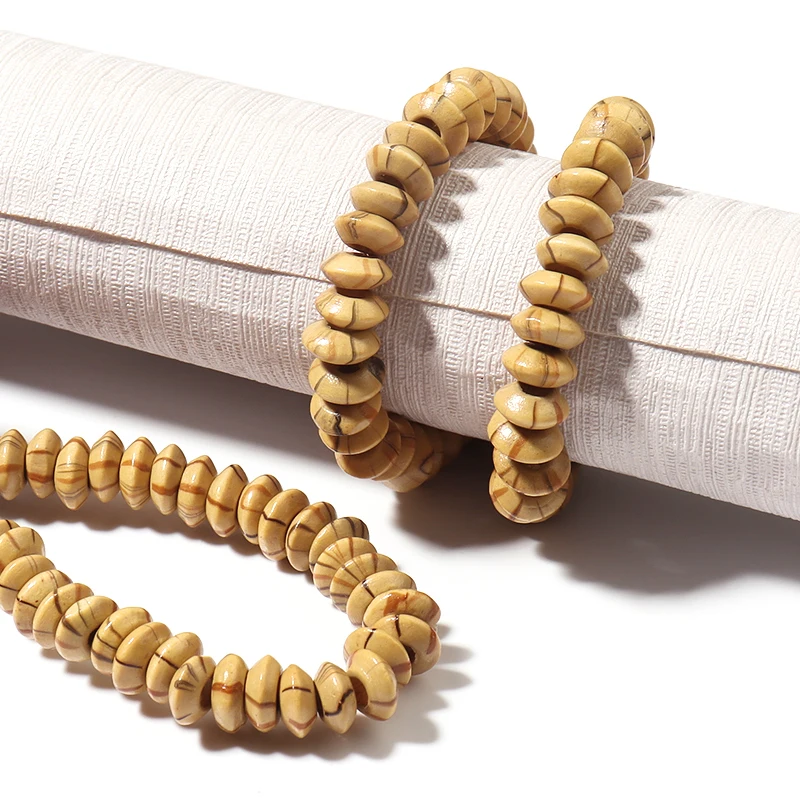 Louleur High Quality Vintage Natural Big Hole Wooden Beads For Necklace Bracelet Charms for Diy Jewelry Making Hair Accessories