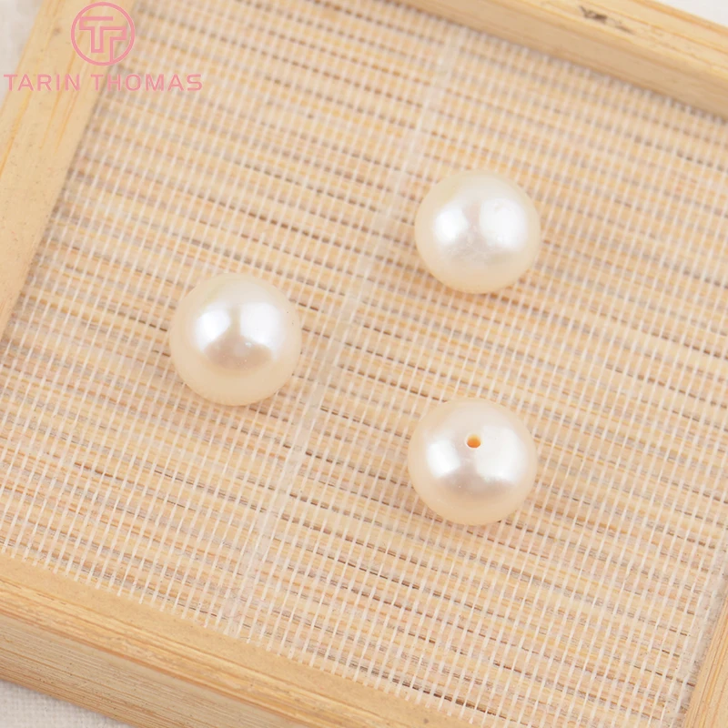 (3499)6PCS 3MM 4MM 5MM 6MM 7MM 8MM 9MM Natural Pearls with Half Hole Beads High Quality Jewelry Findings