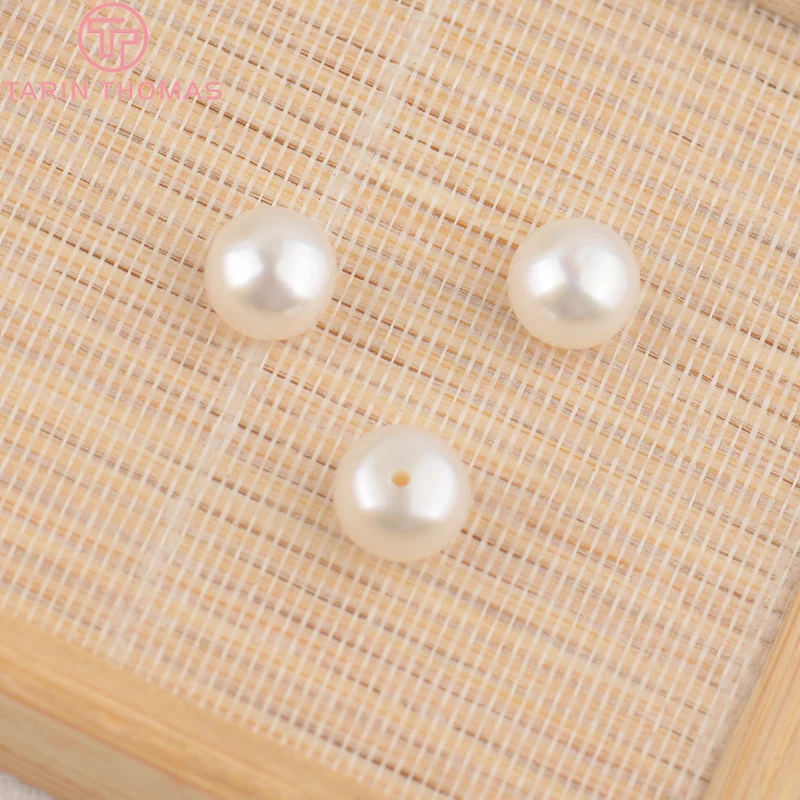 (3499)6PCS 3MM 4MM 5MM 6MM 7MM 8MM 9MM Natural Pearls with Half Hole Beads High Quality Jewelry Findings