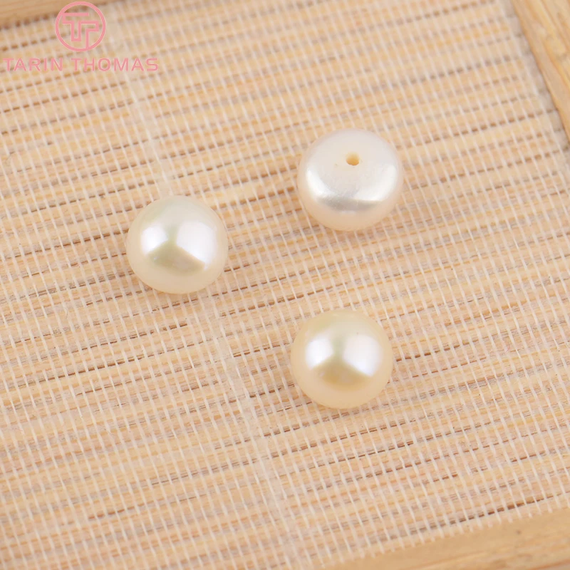 (3499)6PCS 3MM 4MM 5MM 6MM 7MM 8MM 9MM Natural Pearls with Half Hole Beads High Quality Jewelry Findings