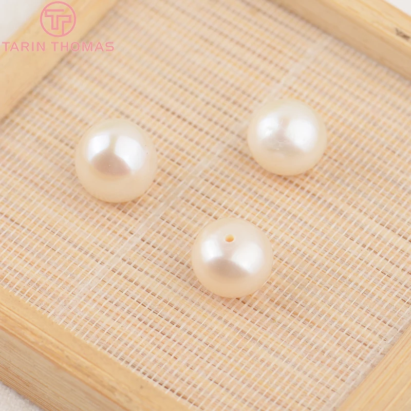 (3499)6PCS 3MM 4MM 5MM 6MM 7MM 8MM 9MM Natural Pearls with Half Hole Beads High Quality Jewelry Findings