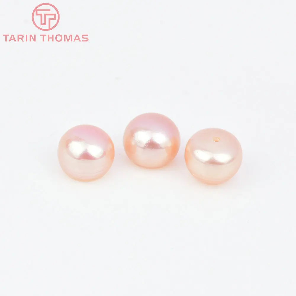 (3499)6PCS 3MM 4MM 5MM 6MM 7MM 8MM 9MM Natural Pearls with Half Hole Beads High Quality Jewelry Findings