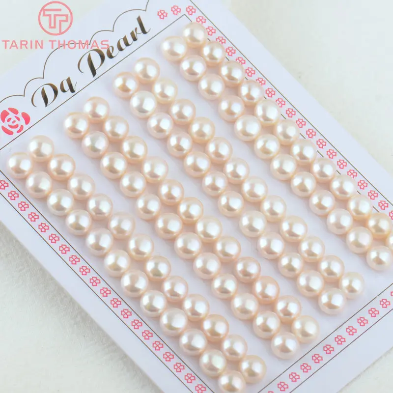 (3499)6PCS 3MM 4MM 5MM 6MM 7MM 8MM 9MM Natural Pearls with Half Hole Beads High Quality Jewelry Findings