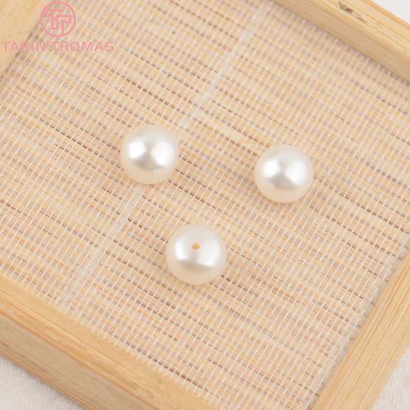 (3499)6PCS 3MM 4MM 5MM 6MM 7MM 8MM 9MM Natural Pearls with Half Hole Beads High Quality Jewelry Findings