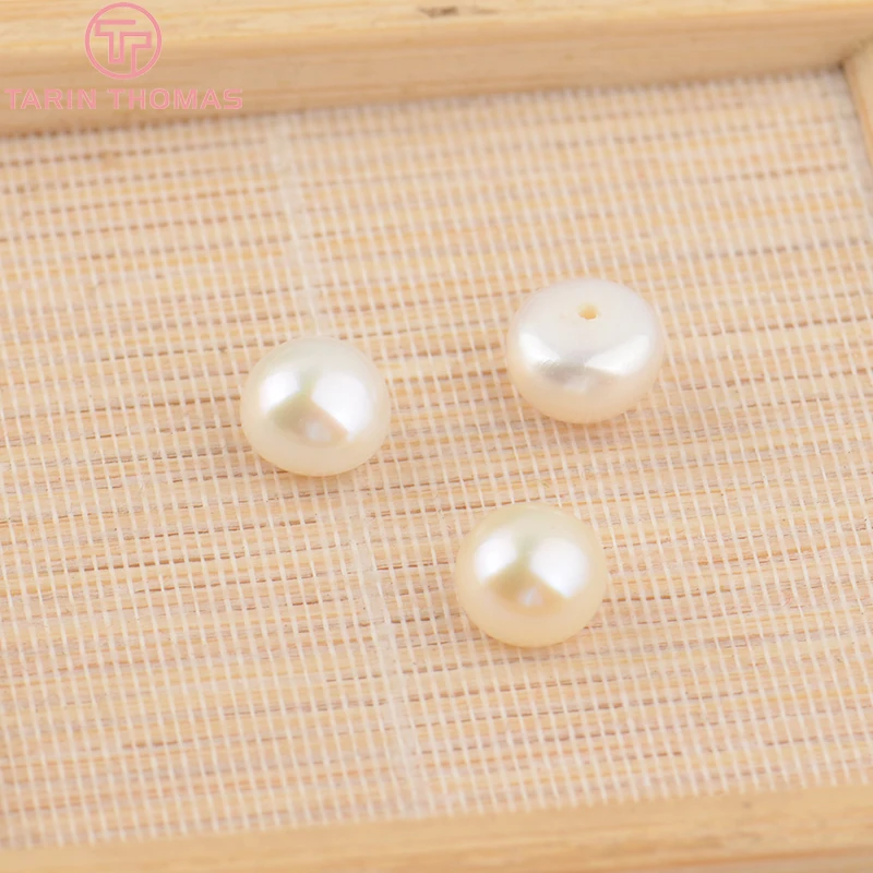 (3499)6PCS 3MM 4MM 5MM 6MM 7MM 8MM 9MM Natural Pearls with Half Hole Beads High Quality Jewelry Findings