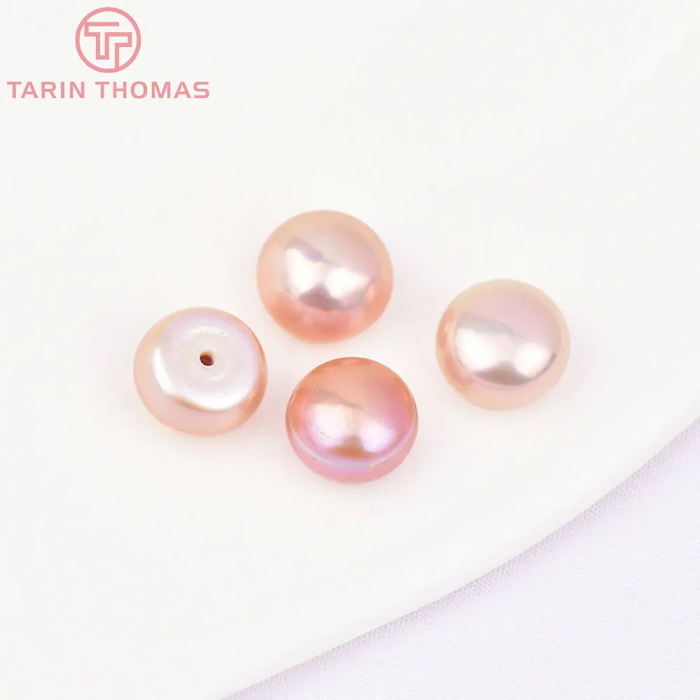 (3499)6PCS 3MM 4MM 5MM 6MM 7MM 8MM 9MM Natural Pearls with Half Hole Beads High Quality Jewelry Findings