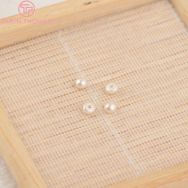 (3499)6PCS 3MM 4MM 5MM 6MM 7MM 8MM 9MM Natural Pearls with Half Hole Beads High Quality Jewelry Findings