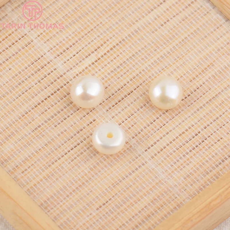 (3499)6PCS 3MM 4MM 5MM 6MM 7MM 8MM 9MM Natural Pearls with Half Hole Beads High Quality Jewelry Findings
