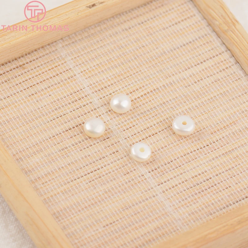 (3499)6PCS 3MM 4MM 5MM 6MM 7MM 8MM 9MM Natural Pearls with Half Hole Beads High Quality Jewelry Findings