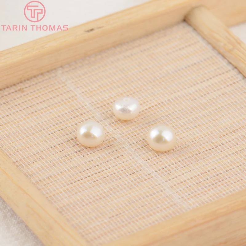 (3499)6PCS 3MM 4MM 5MM 6MM 7MM 8MM 9MM Natural Pearls with Half Hole Beads High Quality Jewelry Findings