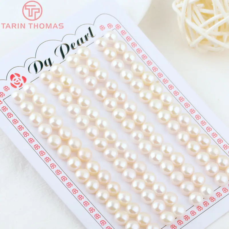 (3499)6PCS 3MM 4MM 5MM 6MM 7MM 8MM 9MM Natural Pearls with Half Hole Beads High Quality Jewelry Findings