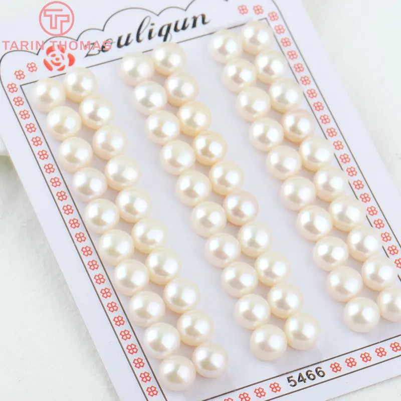 (3499)6PCS 3MM 4MM 5MM 6MM 7MM 8MM 9MM Natural Pearls with Half Hole Beads High Quality Jewelry Findings