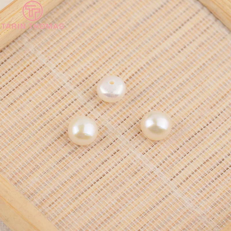(3499)6PCS 3MM 4MM 5MM 6MM 7MM 8MM 9MM Natural Pearls with Half Hole Beads High Quality Jewelry Findings