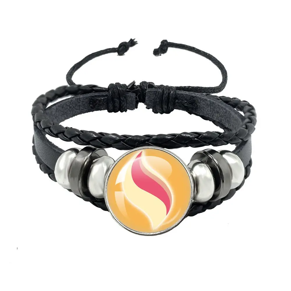Pokemon Mega Stone Keychain Anime Accessory Creative Exquisite Fashion Black Leather Rope Buckle Keychain Trendy Gift for Fans