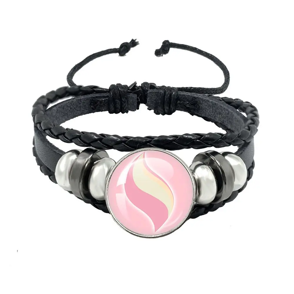 Pokemon Mega Stone Keychain Anime Accessory Creative Exquisite Fashion Black Leather Rope Buckle Keychain Trendy Gift for Fans