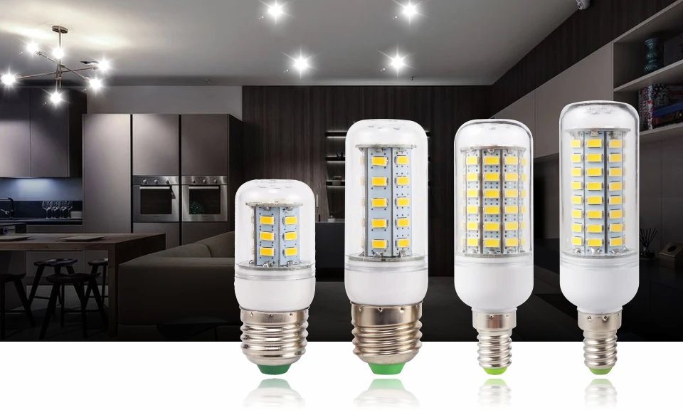 E27 E14 LED Corn Bulb 24 36 48 56 69 72 LEDs SMD 5730 220V Lampada LED Lamp Chandelier Candle LED Light Bulb