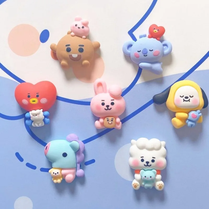 BT21 Koya RJ Shooky Man Tata Chimmy Cooky DIY Cartoon Cute Shoe Buckle Three-dimensional Shoe Flower Decoration Detachable