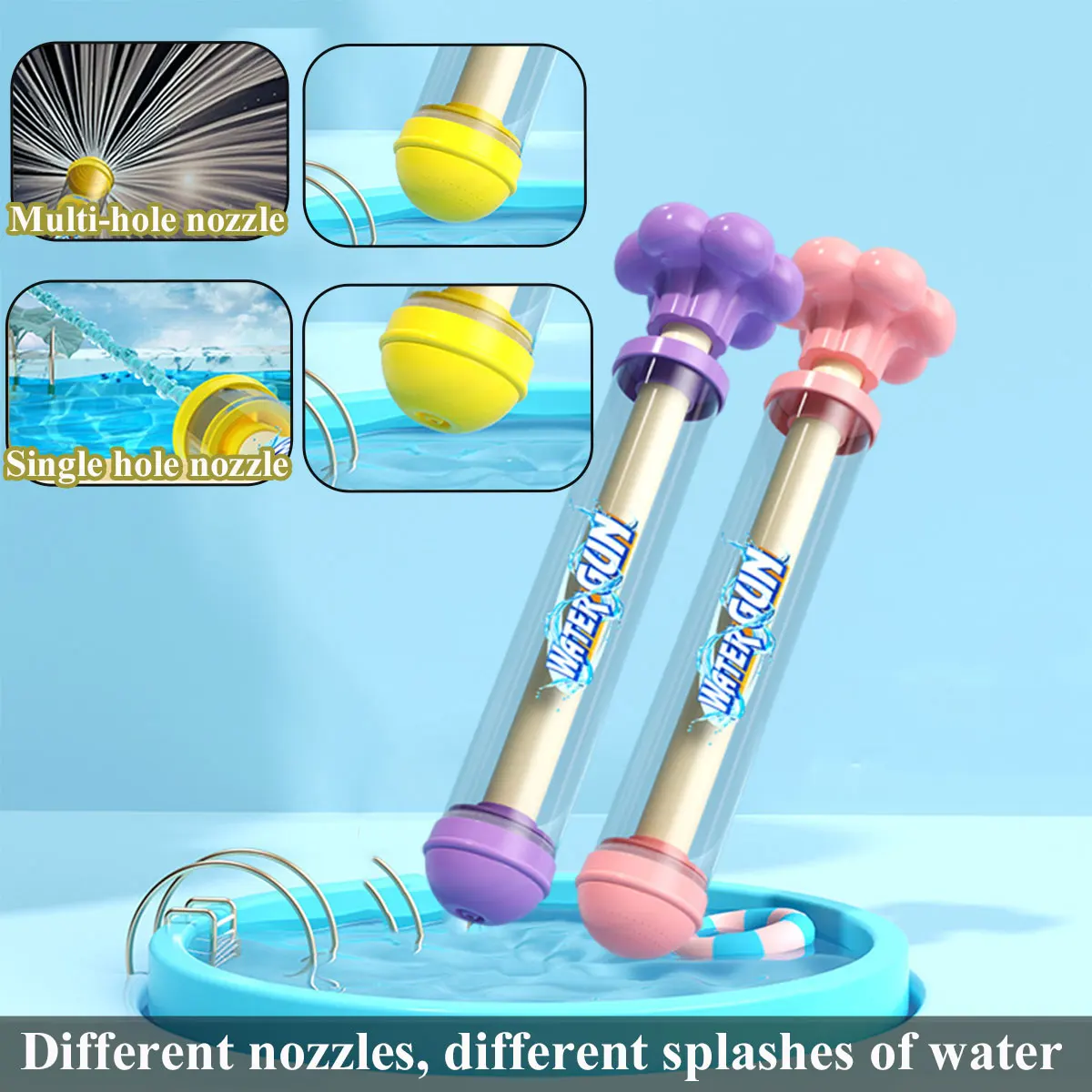 1 PCS Pusher Type Fun Water Jet Spray or Single Hole Water Gun Water Splashing Festival Prop Outdoor Leisure Play Game