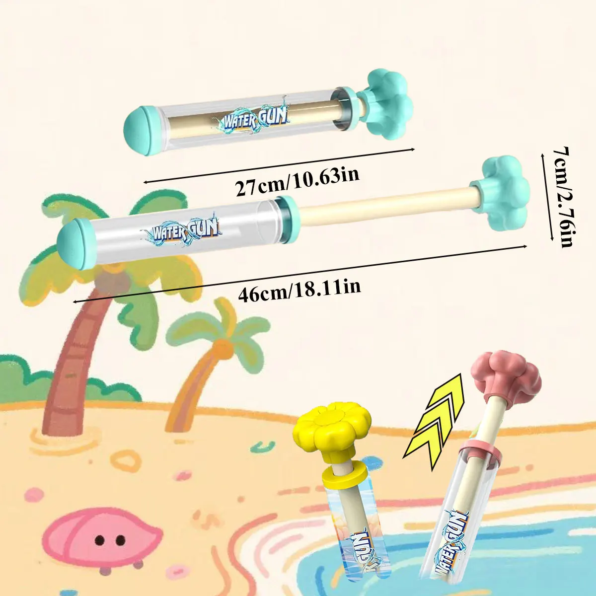 1 PCS Pusher Type Fun Water Jet Spray or Single Hole Water Gun Water Splashing Festival Prop Outdoor Leisure Play Game