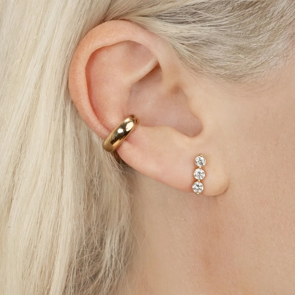 2024 New Arrival Multicolor CZ Crystal Ear Cuff Stackable C Shaped Ear Clips No Pierced Cartilage Earring for Women Earcuffs