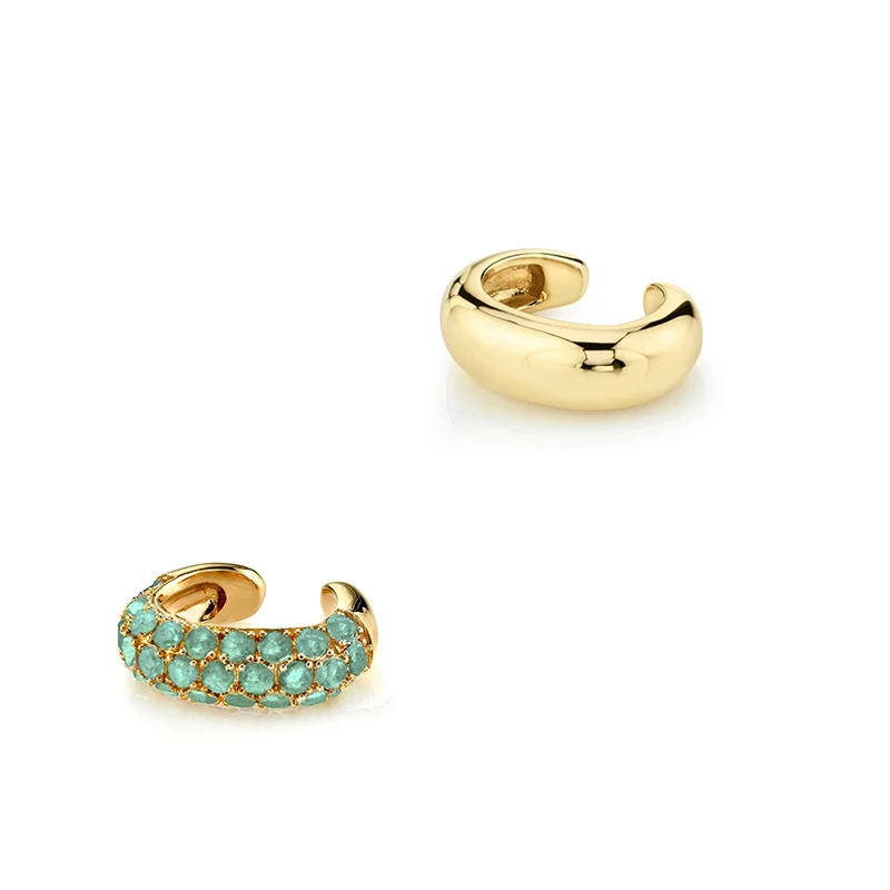 2024 New Arrival Multicolor CZ Crystal Ear Cuff Stackable C Shaped Ear Clips No Pierced Cartilage Earring for Women Earcuffs