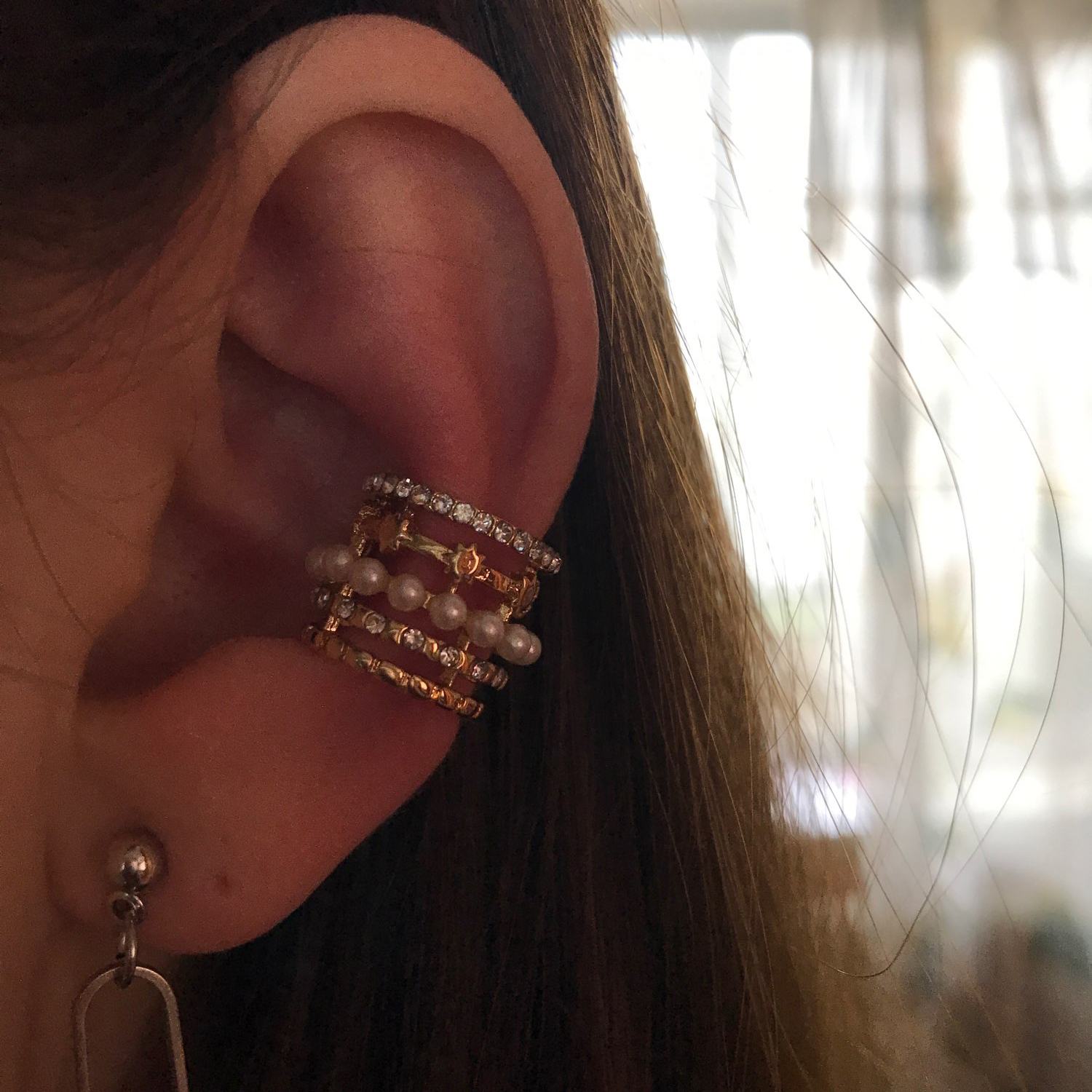 2024 New Arrival Multicolor CZ Crystal Ear Cuff Stackable C Shaped Ear Clips No Pierced Cartilage Earring for Women Earcuffs