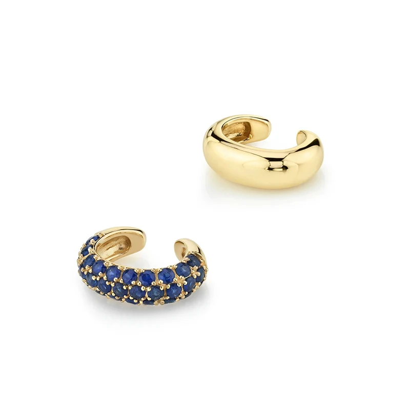 2024 New Arrival Multicolor CZ Crystal Ear Cuff Stackable C Shaped Ear Clips No Pierced Cartilage Earring for Women Earcuffs
