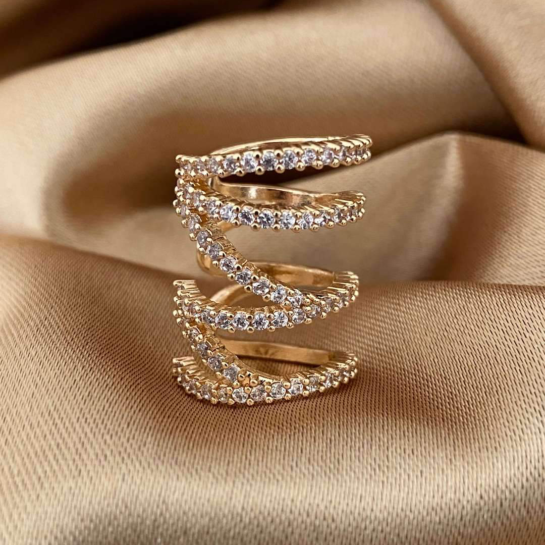 2024 New Arrival Multicolor CZ Crystal Ear Cuff Stackable C Shaped Ear Clips No Pierced Cartilage Earring for Women Earcuffs