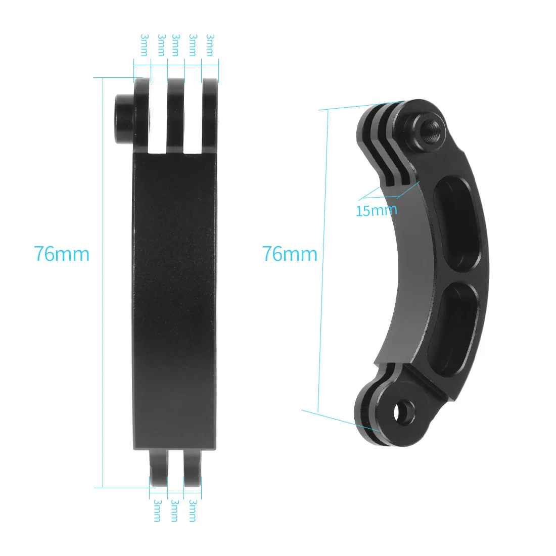 For Gopro Accessories Extension Selfie Stick Helmet Arm Bracket Mount Curved aluminum CNC for Go Pro Hero 13 12 DJI Action 4