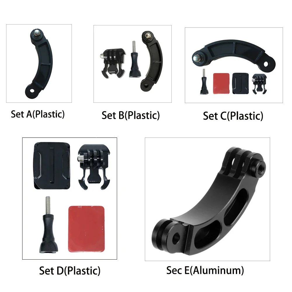 For Gopro Accessories Extension Selfie Stick Helmet Arm Bracket Mount Curved aluminum CNC for Go Pro Hero 13 12 DJI Action 4