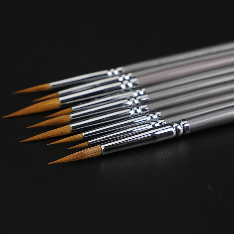 3/4/5/9 Pcs Mixed Hair Line Book Brush Painting Watercolor Gouache Oil Paint Hook Line Pen Durable Thin Silver Birch Pen Rod Art
