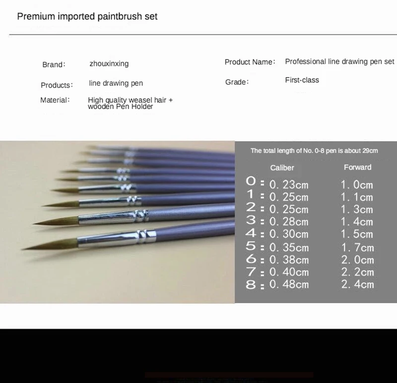 3/4/5/9 Pcs Mixed Hair Line Book Brush Painting Watercolor Gouache Oil Paint Hook Line Pen Durable Thin Silver Birch Pen Rod Art