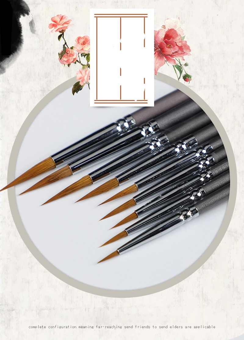3/4/5/9 Pcs Mixed Hair Line Book Brush Painting Watercolor Gouache Oil Paint Hook Line Pen Durable Thin Silver Birch Pen Rod Art