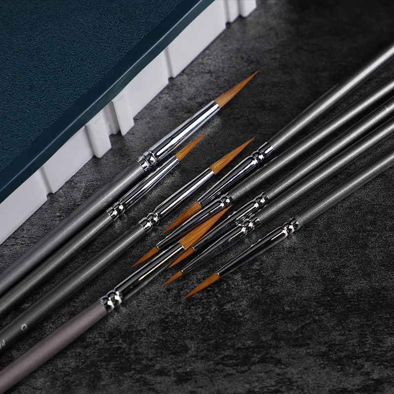 3/4/5/9 Pcs Mixed Hair Line Book Brush Painting Watercolor Gouache Oil Paint Hook Line Pen Durable Thin Silver Birch Pen Rod Art