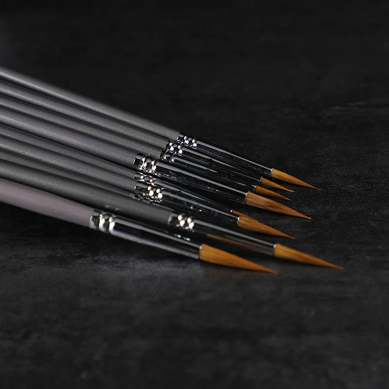 3/4/5/9 Pcs Mixed Hair Line Book Brush Painting Watercolor Gouache Oil Paint Hook Line Pen Durable Thin Silver Birch Pen Rod Art