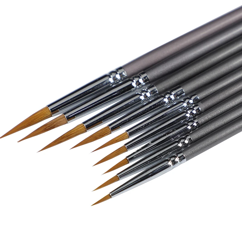 3/4/5/9 Pcs Mixed Hair Line Book Brush Painting Watercolor Gouache Oil Paint Hook Line Pen Durable Thin Silver Birch Pen Rod Art
