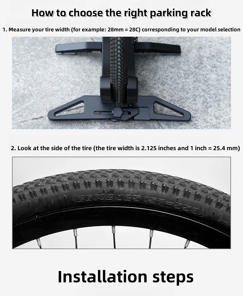 Adjustable Bike Parking Rack Floor Bike Rack MTB Road Bike Display Rack Bike Support Rack for Home Garage and Parking Space