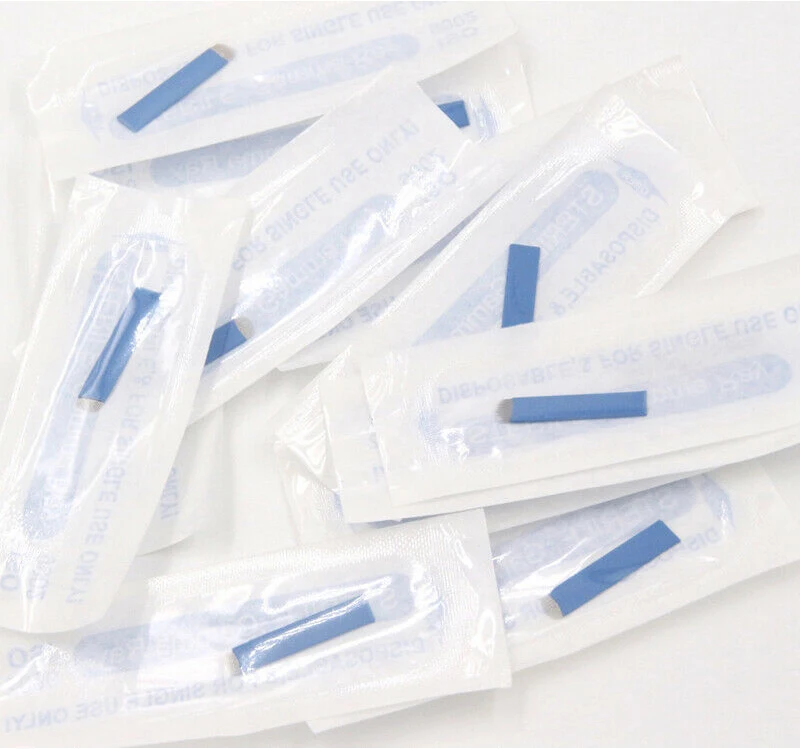 50pcs Microblading 0.18mm Tebori Blades Needles Tattoo needles Permanent Makeup Needle 7 9 12 14 17 21 Manual Eyebrow Blades