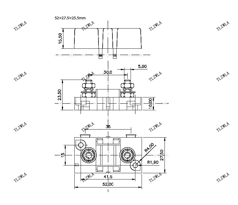 1Set ANS Trumpet Fork Plug Fuse 32V 40A 50A 60A 70A 80A 100A 125A 150A 200A Bolt Fixed Insurance Film + ANS-8 Safety Plate Base