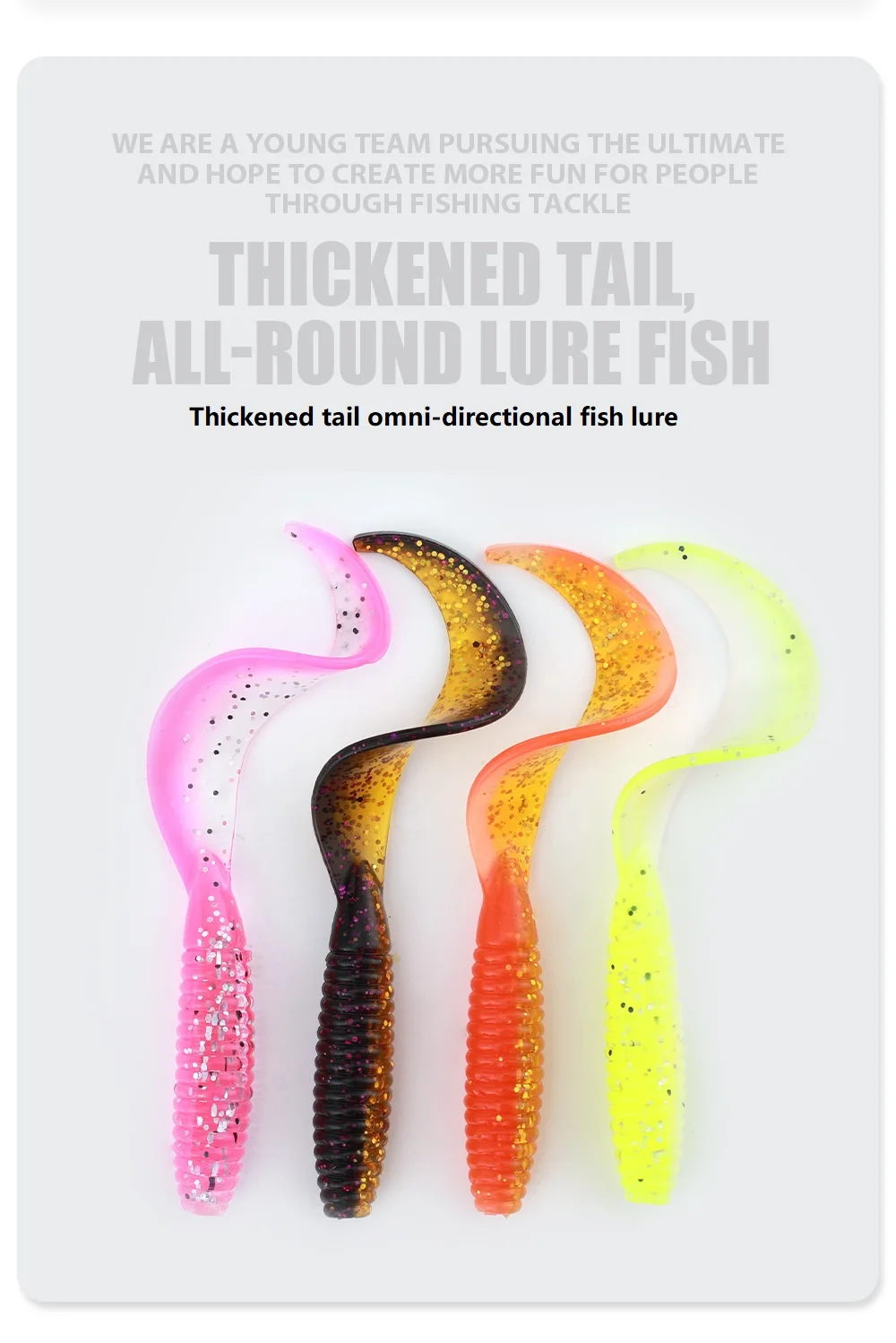 10pcs/lot Two Color Spiral Soft Bait 65mm/2.4g Shrimp Flavor Artificial Jig Wobblers Silicone Swimbait Carp Bass Fishing Tackle